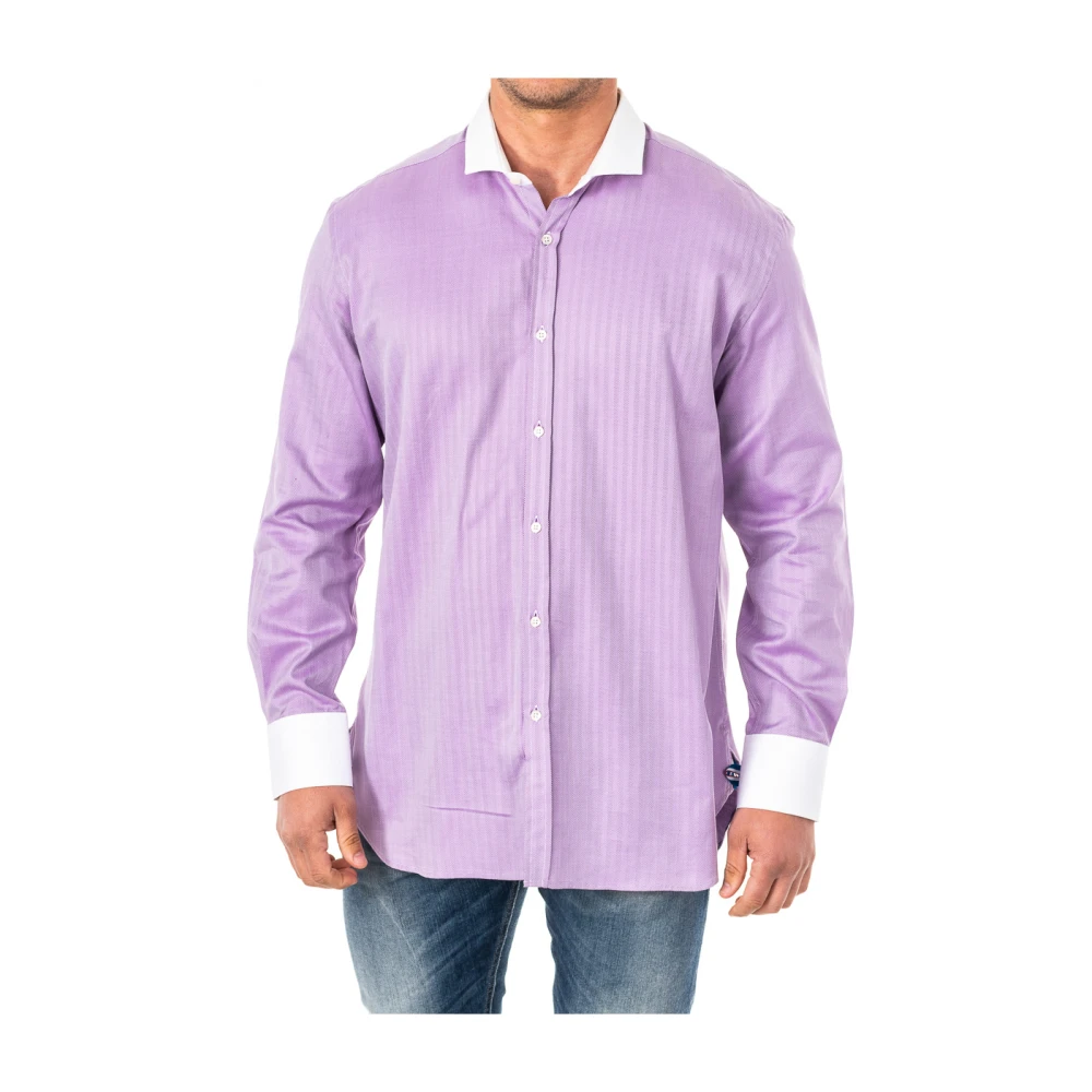 La Martina Men's Lilac Long Sleeve Shirt With Button Closure