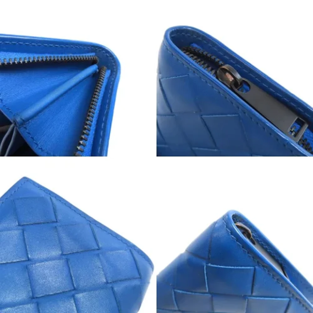 Bottega Veneta Vintage Pre-owned Leather wallets Blue Dames