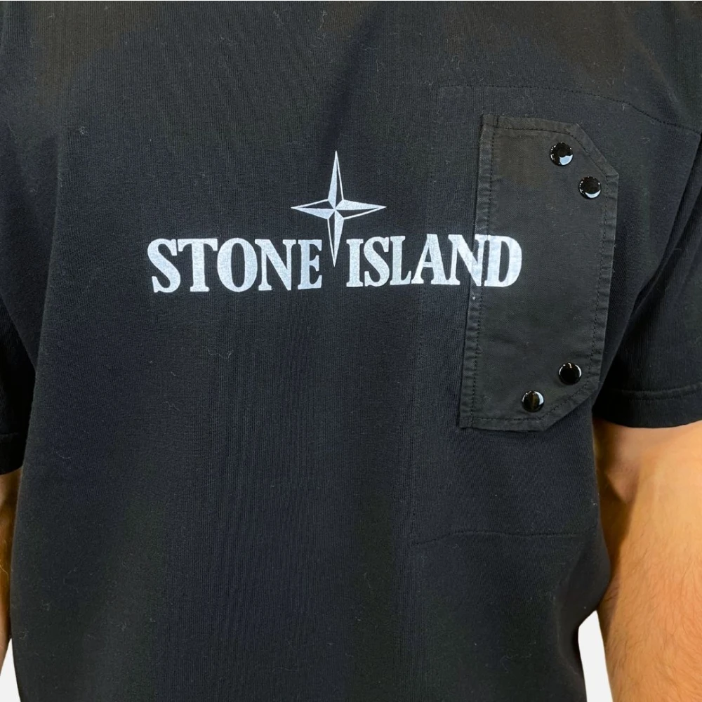 Stone Island Casual Katoenen T-Shirt Blue Heren