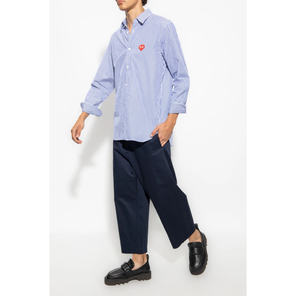 Comme des Garçons Play Gestreept overhemd Blue Heren