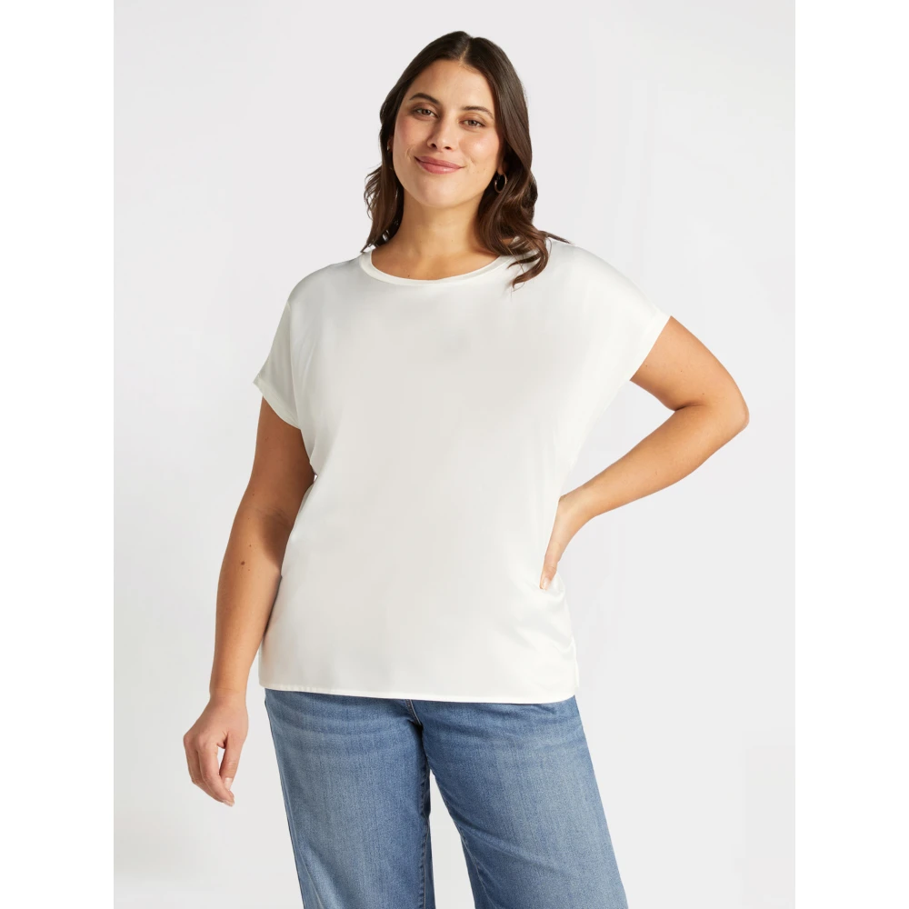 Fiorella Rubino Satijnen blouse White Dames