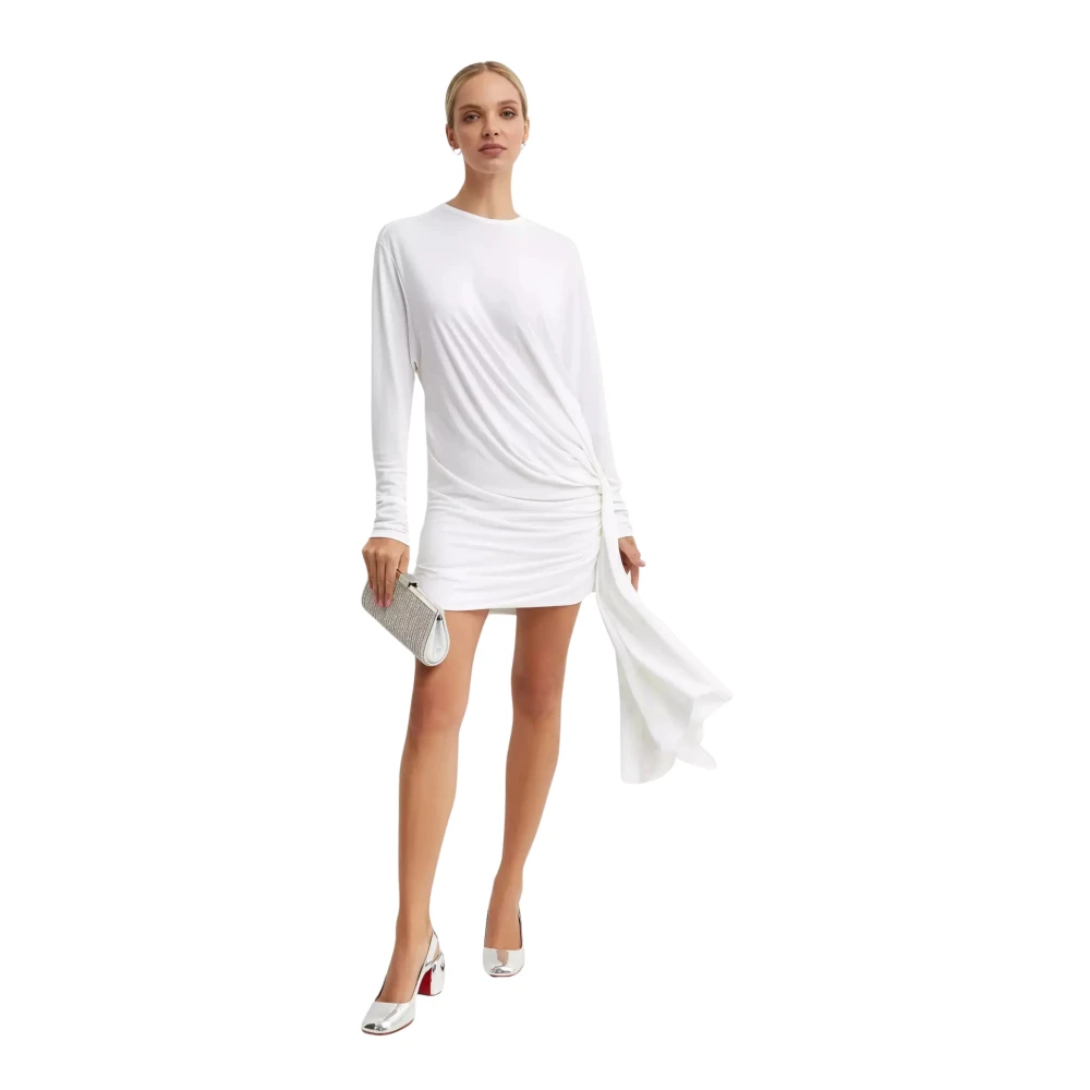 Christopher Esber White Party Dresses, Female, M, Mini Dress With Draped Details
