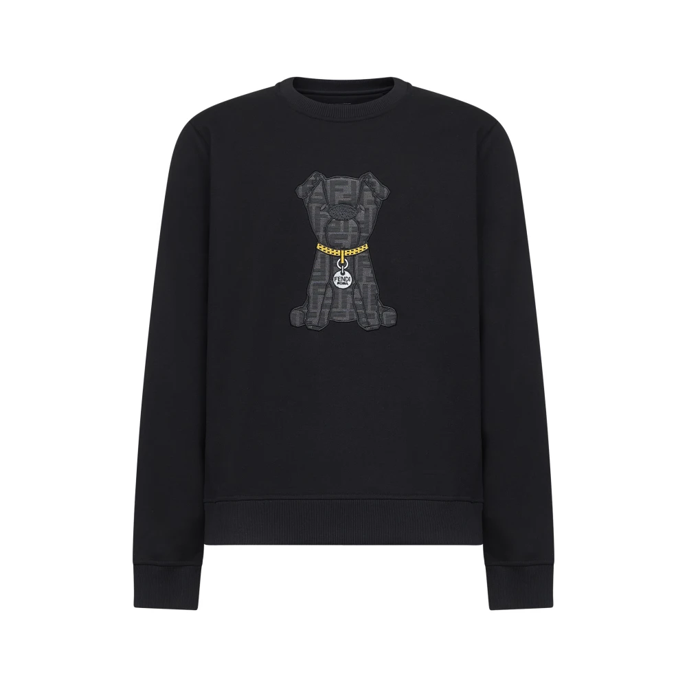 Fendi Mannelijk Zwart Hoodies & Sweatvesten Heren, S, Sweatshirts