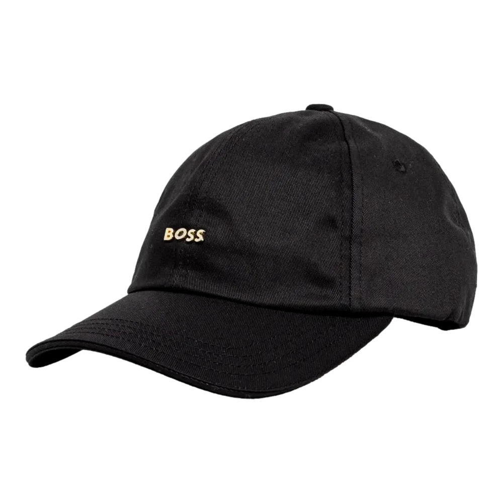 Hugo Black Hats & Caps, Unisex, One Size, Modern Cotton Twill Cap With Metal Logo