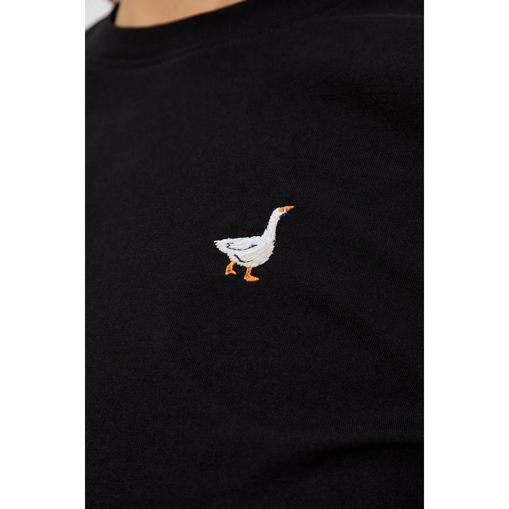 Moschino Katoenen T-shirt met ronde hals Black Dames