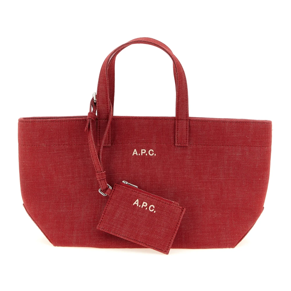 A.p.c. Röd Le Drummer Toile Small Tote