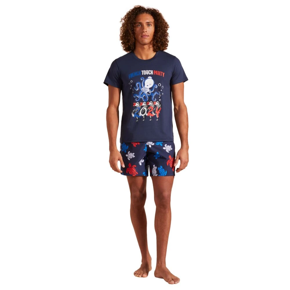 Vilebrequin Frans Geschiedenis T-shirt voor heren Blue Heren