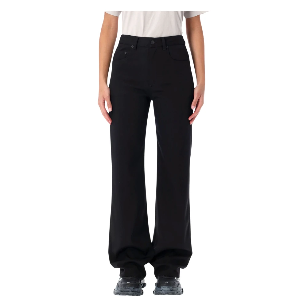 Balenciaga Women's Black Straight Fit Tailored Pants