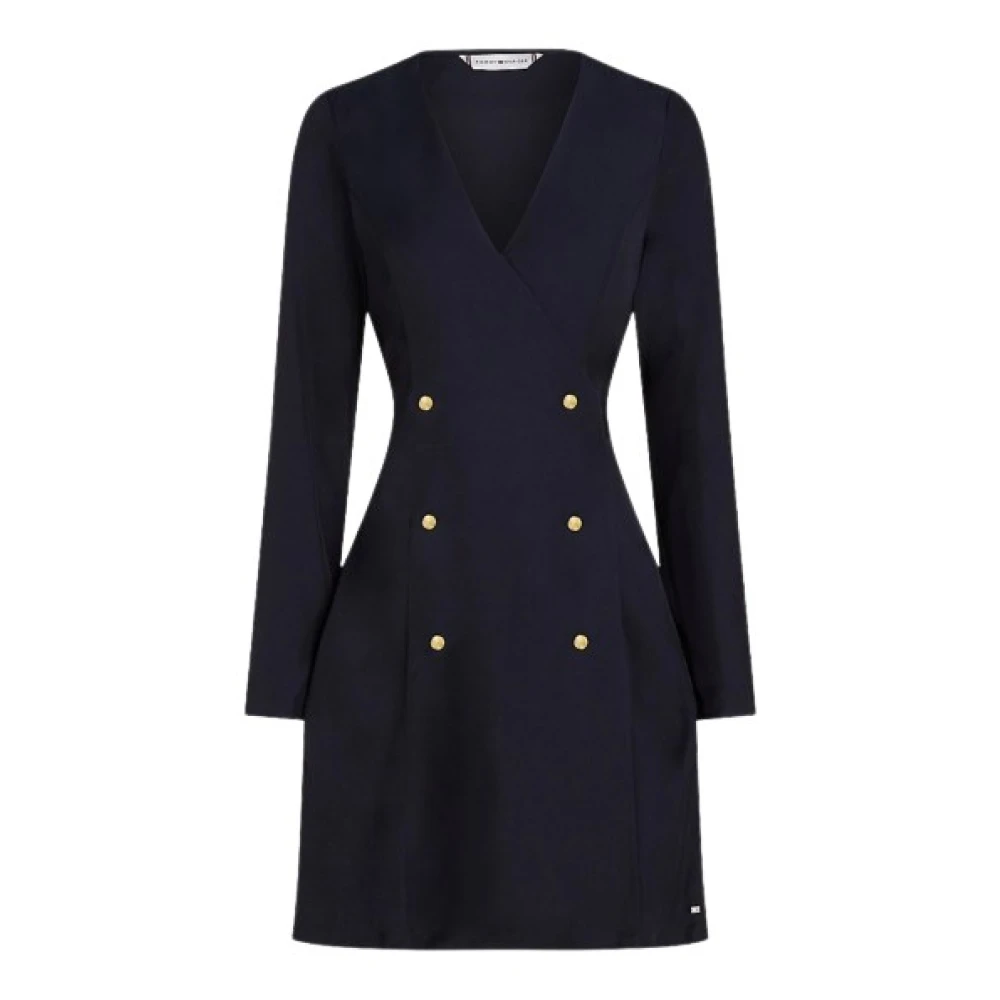Tommy Hilfiger Wikkellook V-hals Jurk Blue Dames