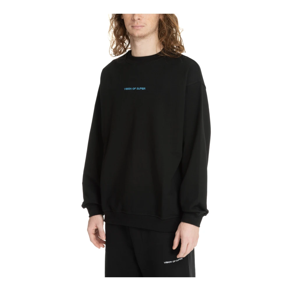 Vision OF Super Gebloemd Butterfly Sweatshirt met Logo Borduursels Black Heren