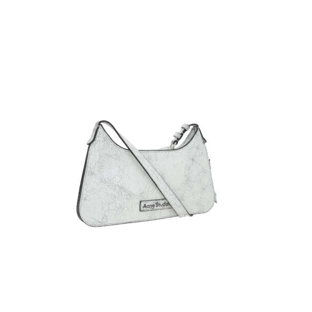 Acne Studios Witte Craked Leren Schoudertas White Dames