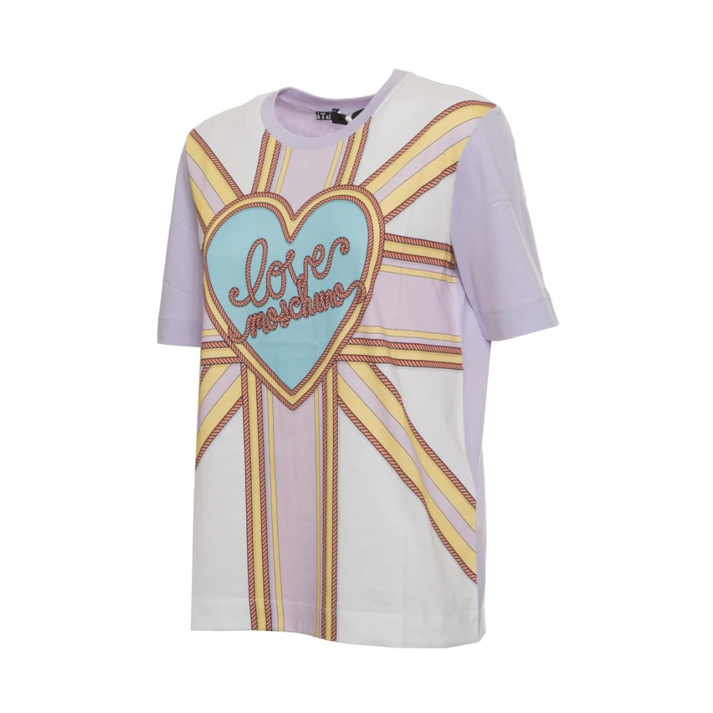 Moschino Logo Katoenen T-shirt voor Vrouwen Multicolor Dames