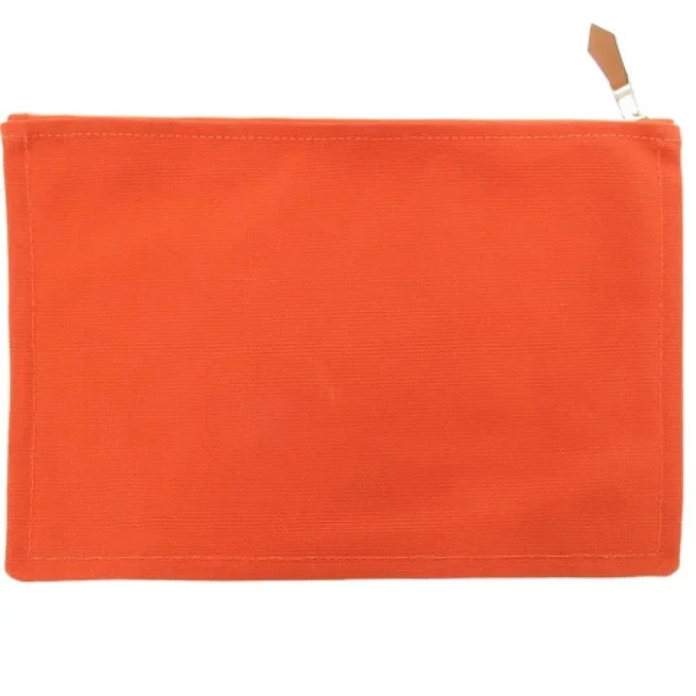 Hermès Vintage Pre-owned Cotton clutches Orange Dames