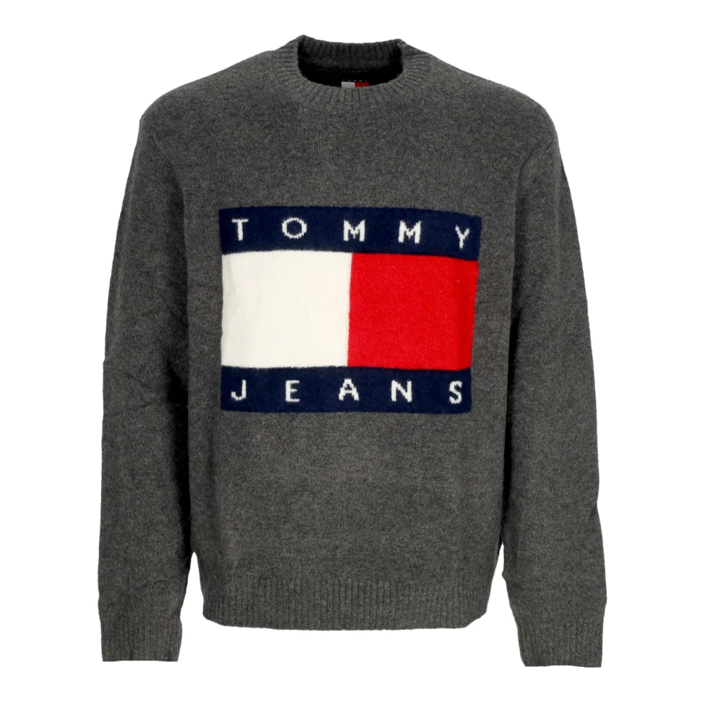Tommy Hilfiger Houtskool Melange Vlag Sweater Gray Heren