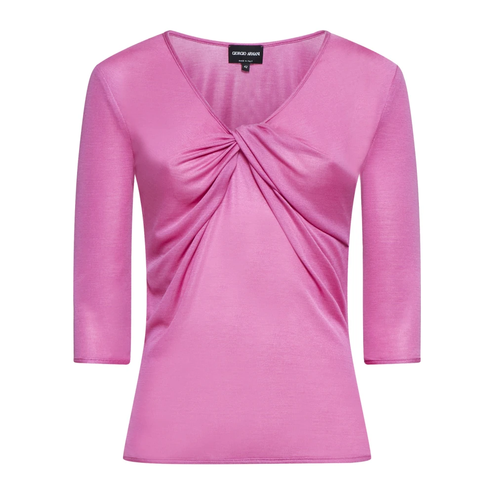 Giorgio Armani Elegante Overhemden Collectie Pink Dames