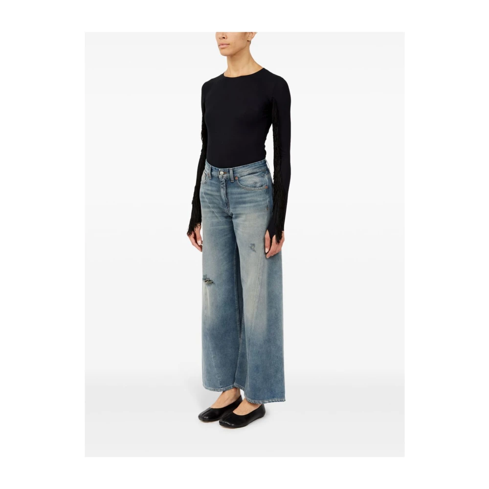 MM6 Maison Margiela Blauwe Distressed Denim Jeans Blue Dames