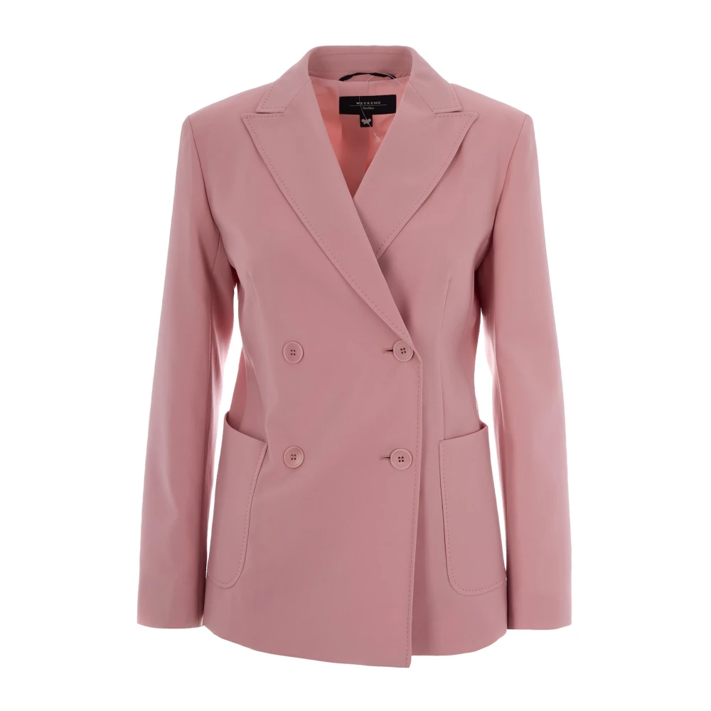 Max Mara Pink Blazers, Female, Xs, Zinnia Double-Breasted Blazer