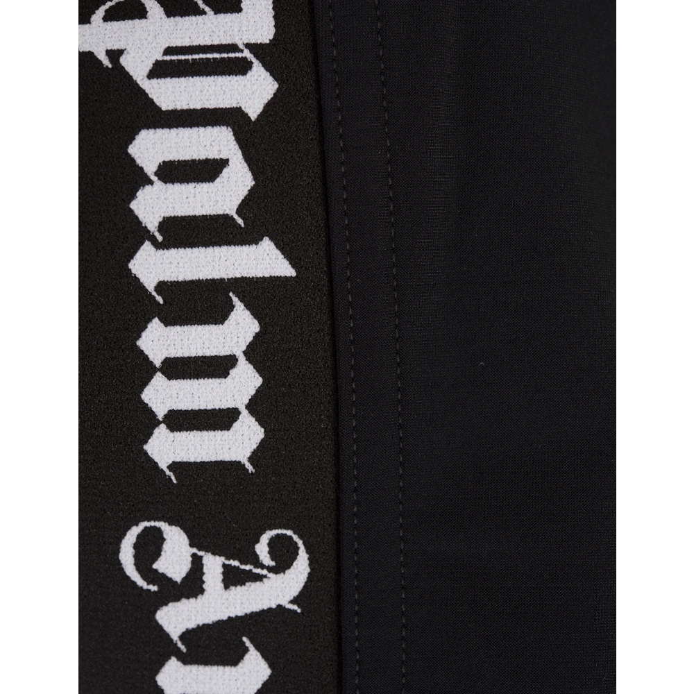 Palm Angels Zwarte Sport Crop Top Racer Halslijn Black Dames