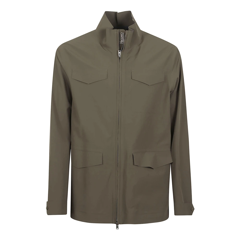 Herno Hombre Verde - Chaqueta Con Cremallera Y Cuatro Bolsillos - Jackets - S
