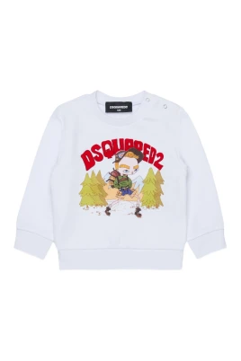 Sweatshirt med tryck och logotyp