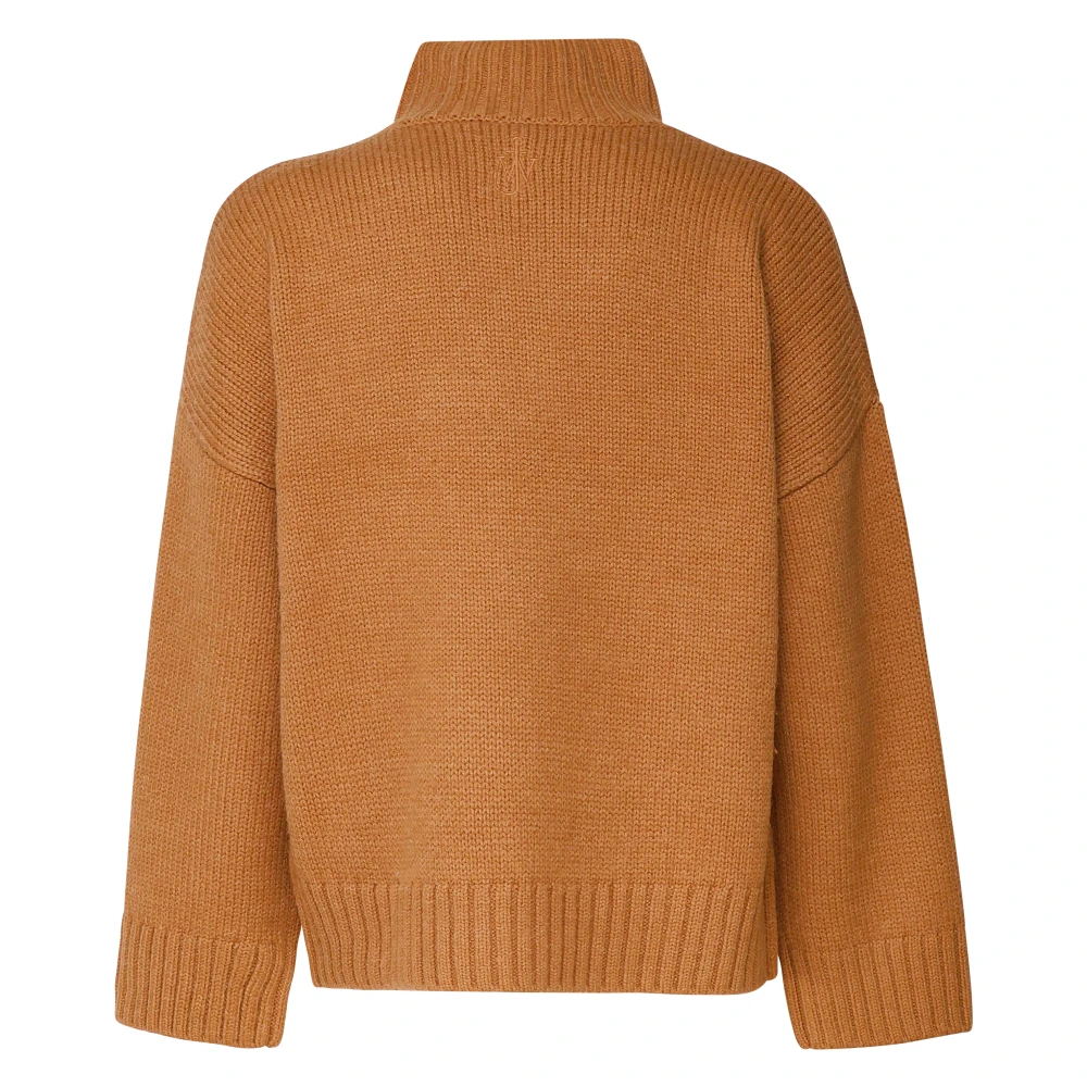 JW Anderson Wollen Polo Hals Trui met Leren Zak Brown Heren