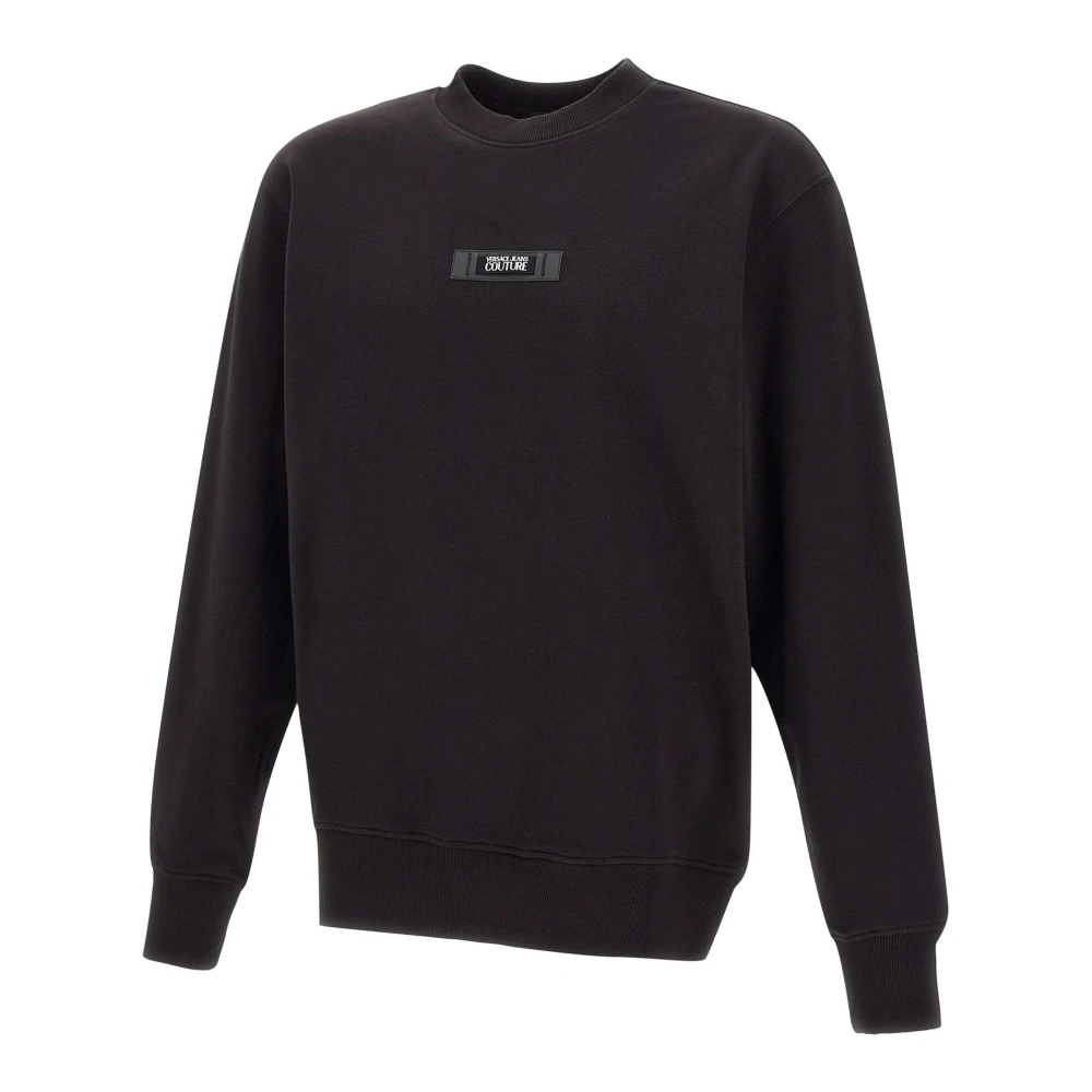 Versace Jeans Couture Svart Bomulls Sweatshirt med Crew Neck Black, Herr