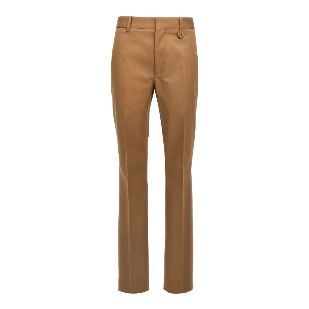Burberry Women's Beige Gabardine Tailored Trousers