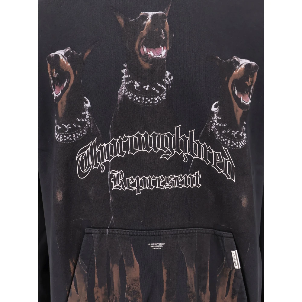 Represent Thoroughbred Print Katoenen Sweatshirt Black Heren
