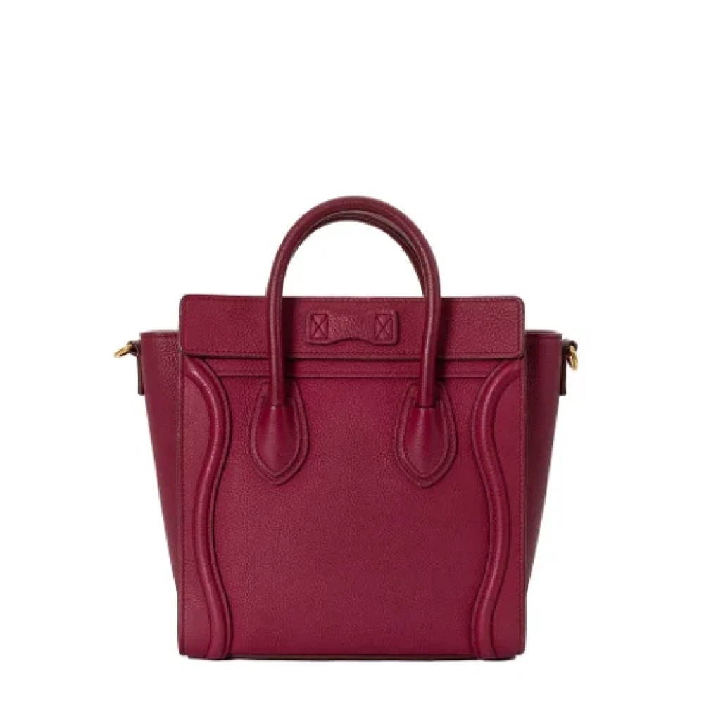 Celine Vintage Pre-owned Leather celine-bags Purple Dames