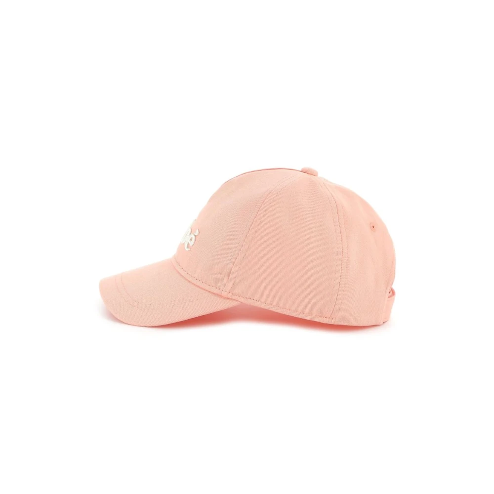 Chloé Roze Katoenen Geborduurd Logo Hoed Pink Dames