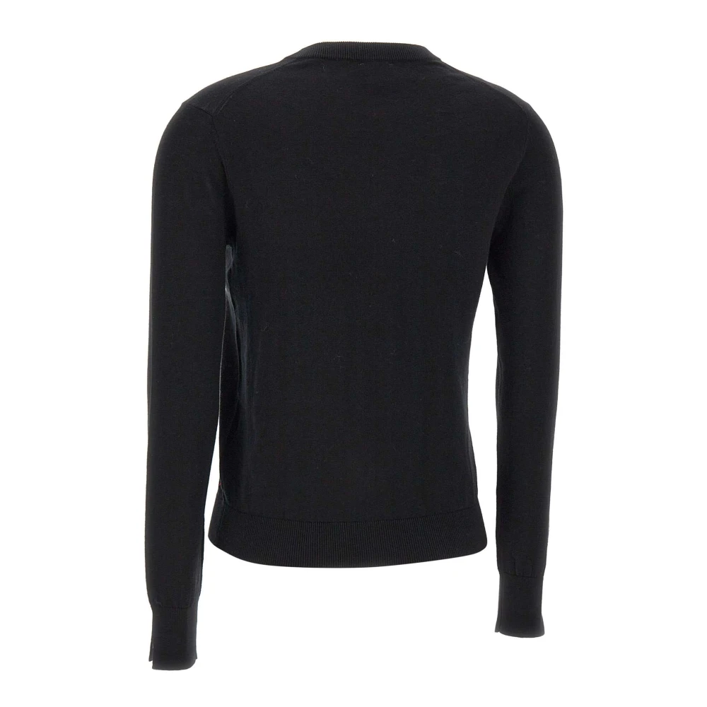 Sun68 Zwarte wollen vest met rode bies Black Dames