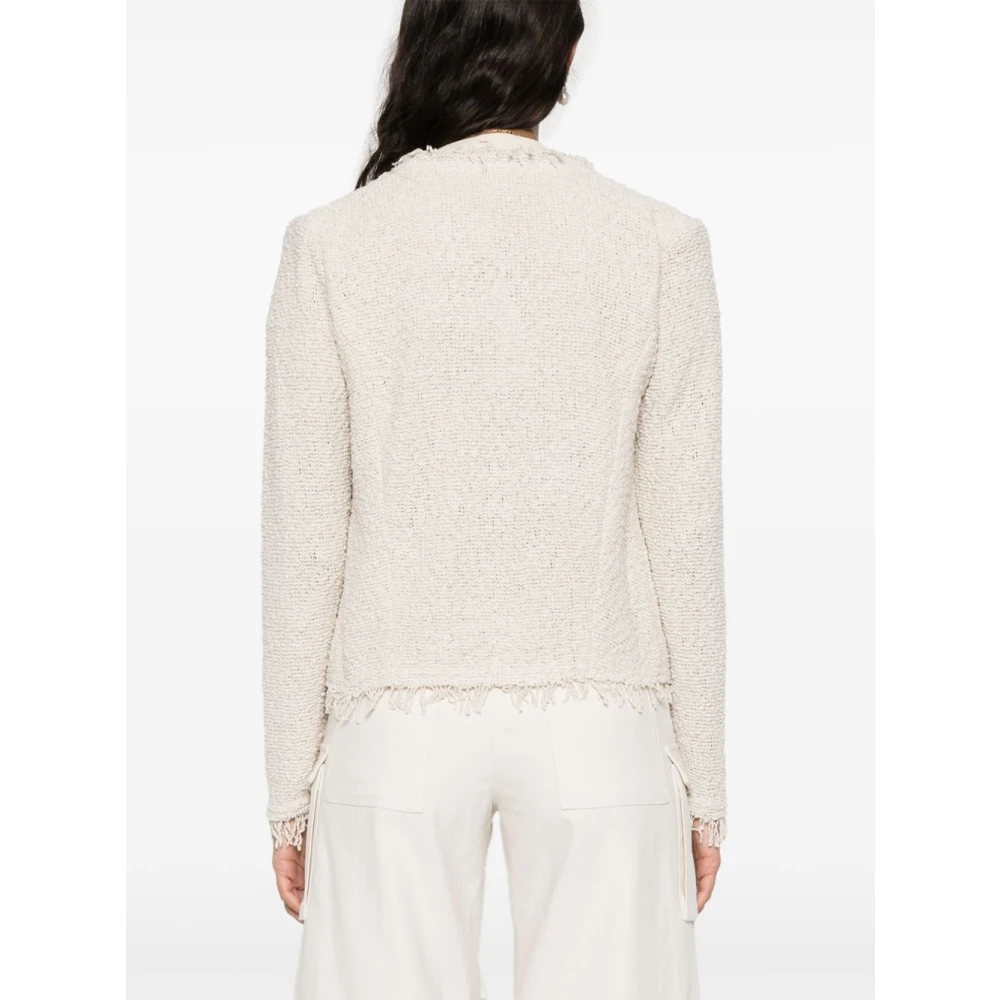 IRO Witte Open Front Jas Nep Zak White Dames