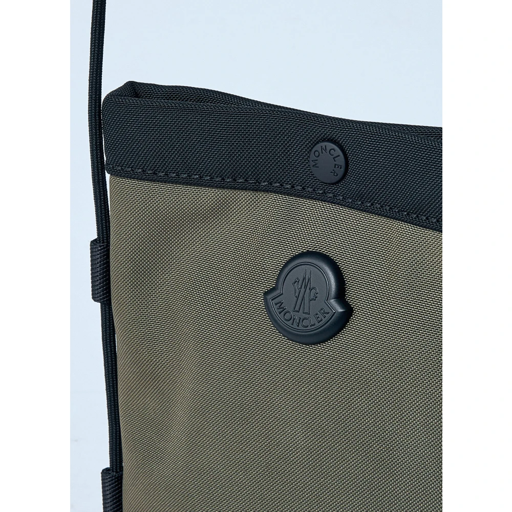 Moncler Nylon Crossbody Telefoonhoesje Pouch Beige Heren