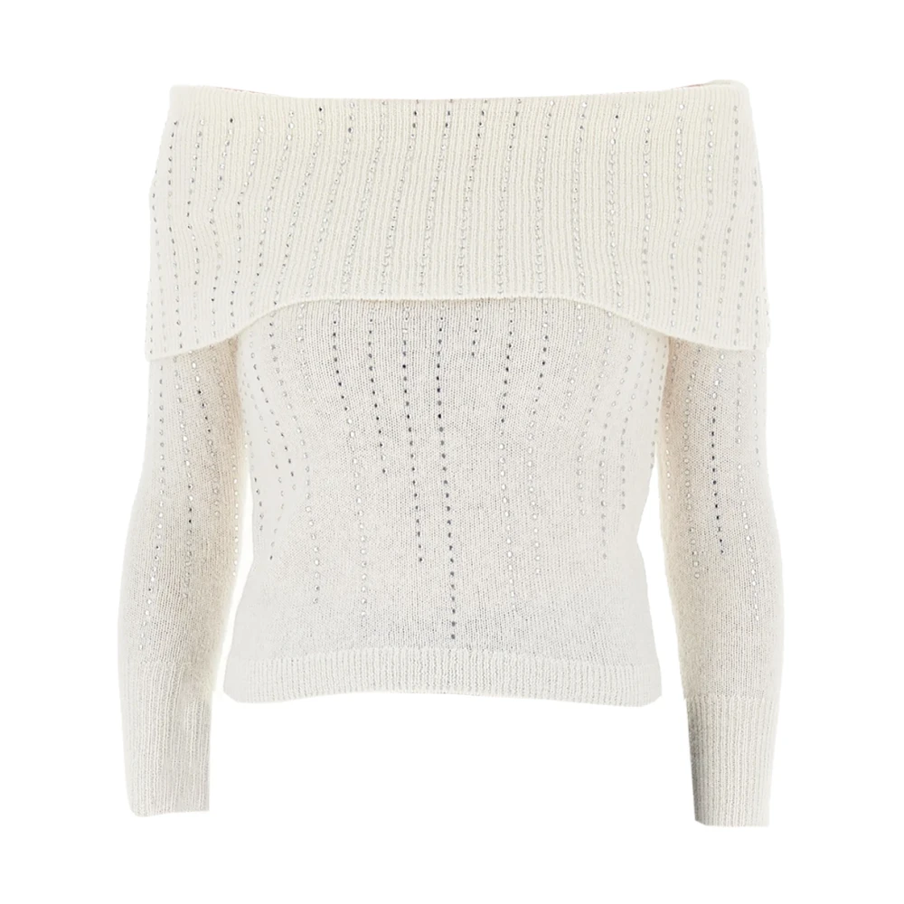 Pennyblack Bardot Halslijn Sweater met Strass White Dames
