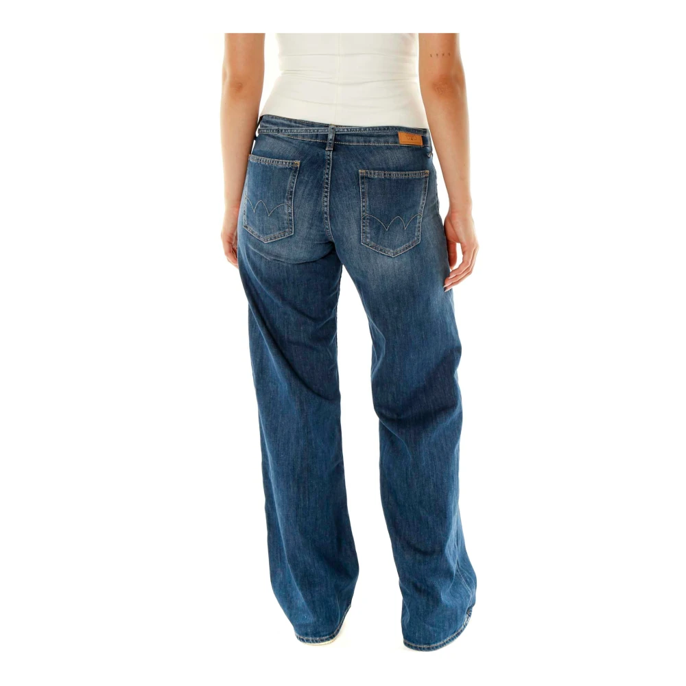 Le Temps Des Cerises Wide Leg Mid Waist Jeans Blue Dames