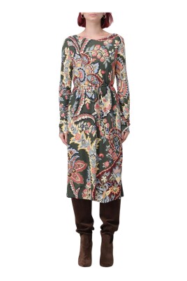 green-paisley-print-dress