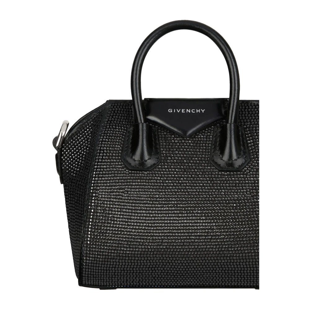 Givenchy Zwarte Micro Antigona Strass Tas Black Dames