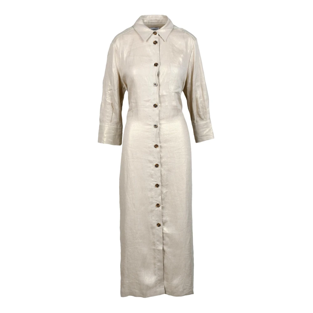 Marella Linnen Chemisiere Jurk Yellow Dames