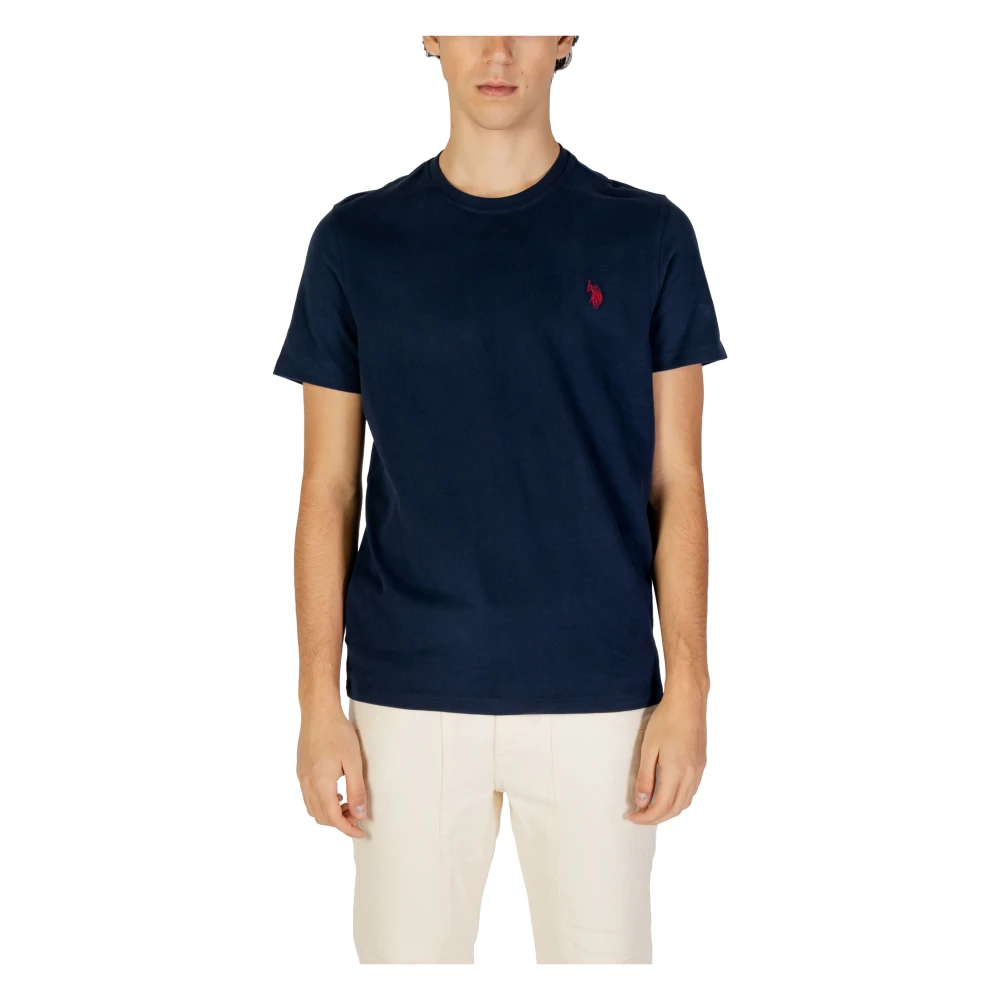 U.s. Polo Assn. Blauw Katoen Ronde Hals T-Shirt Blue Heren