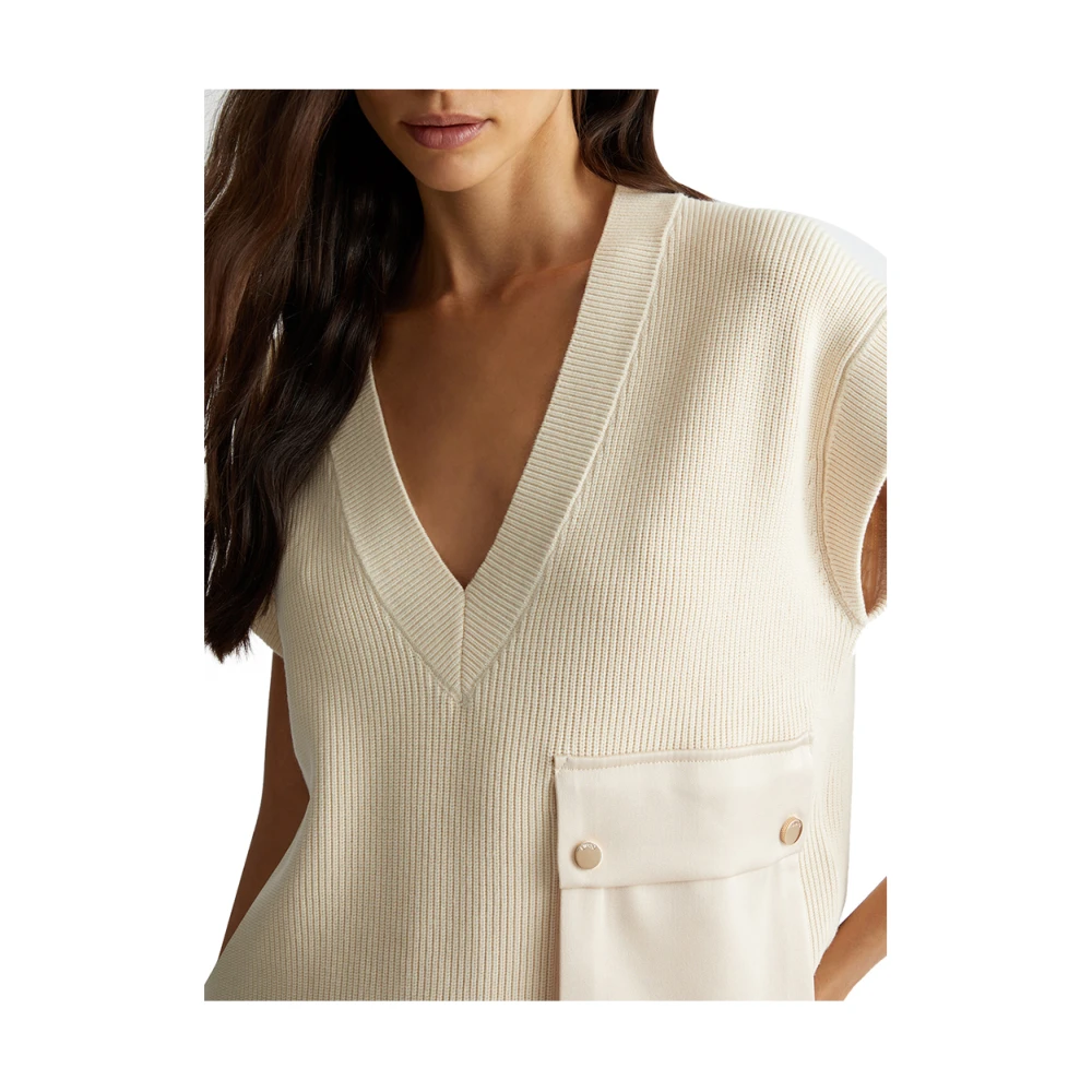 Liu Jo Beige Modieuze Rits Jas Beige Dames
