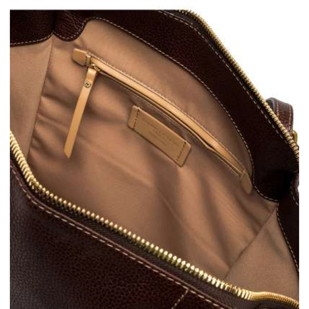 Gianni Chiarini Sportieve leren handtas met contraststiksels Brown Dames