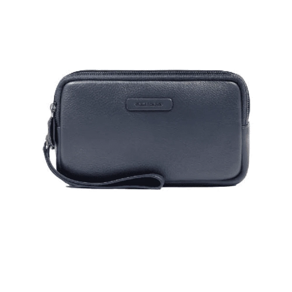 Piquadro Men's Blue Toilet Bags, One Size, Two-Compartt Clutch