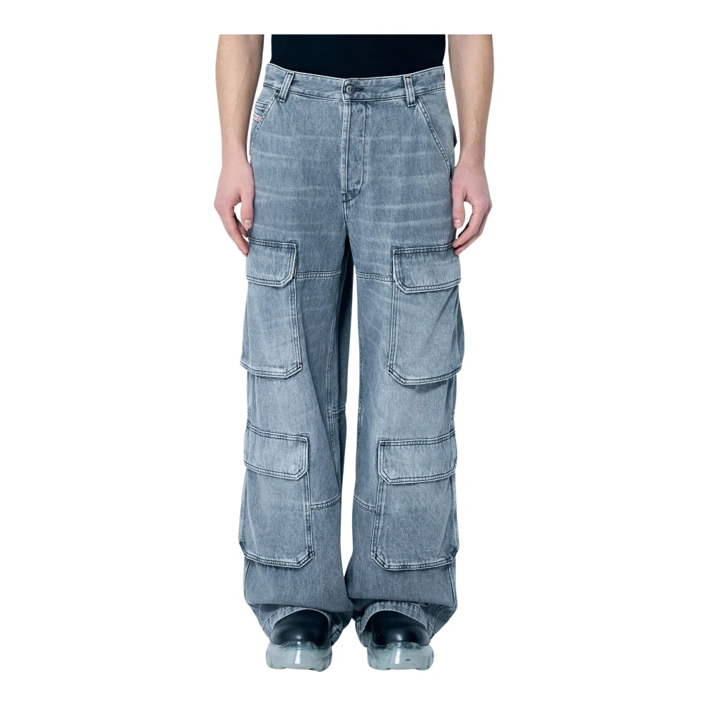 Diesel Cargo Jeans met D-Touch Stijl Gray Heren