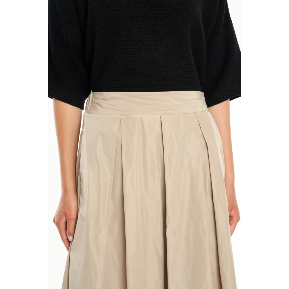 Vicario Cinque Elegante Maxi Rok met Zakken Beige Dames