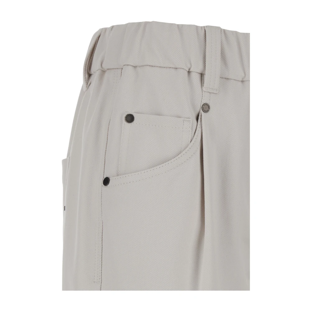BRUNELLO CUCINELLI Witte elastische riem broek White Dames