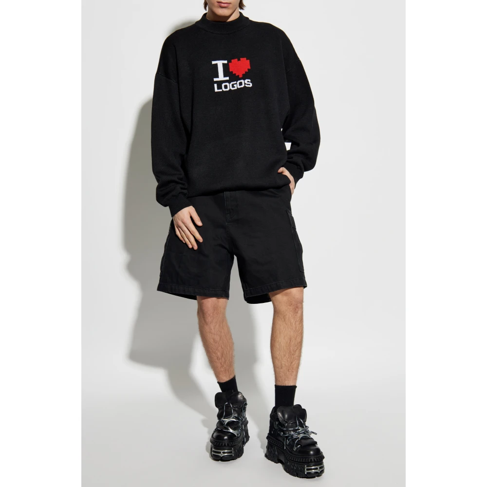 Vetements Trui met logo Black Heren
