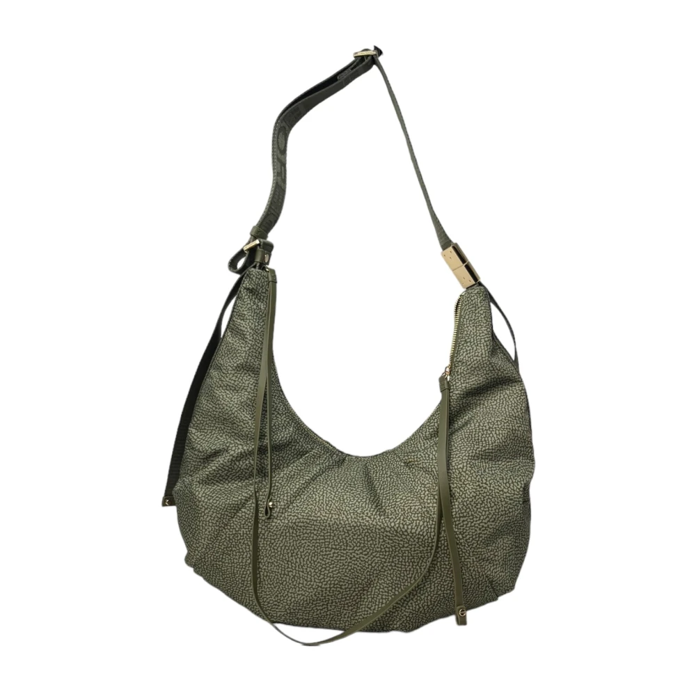 Borbonese Crossbody Hobo Tas Green Dames