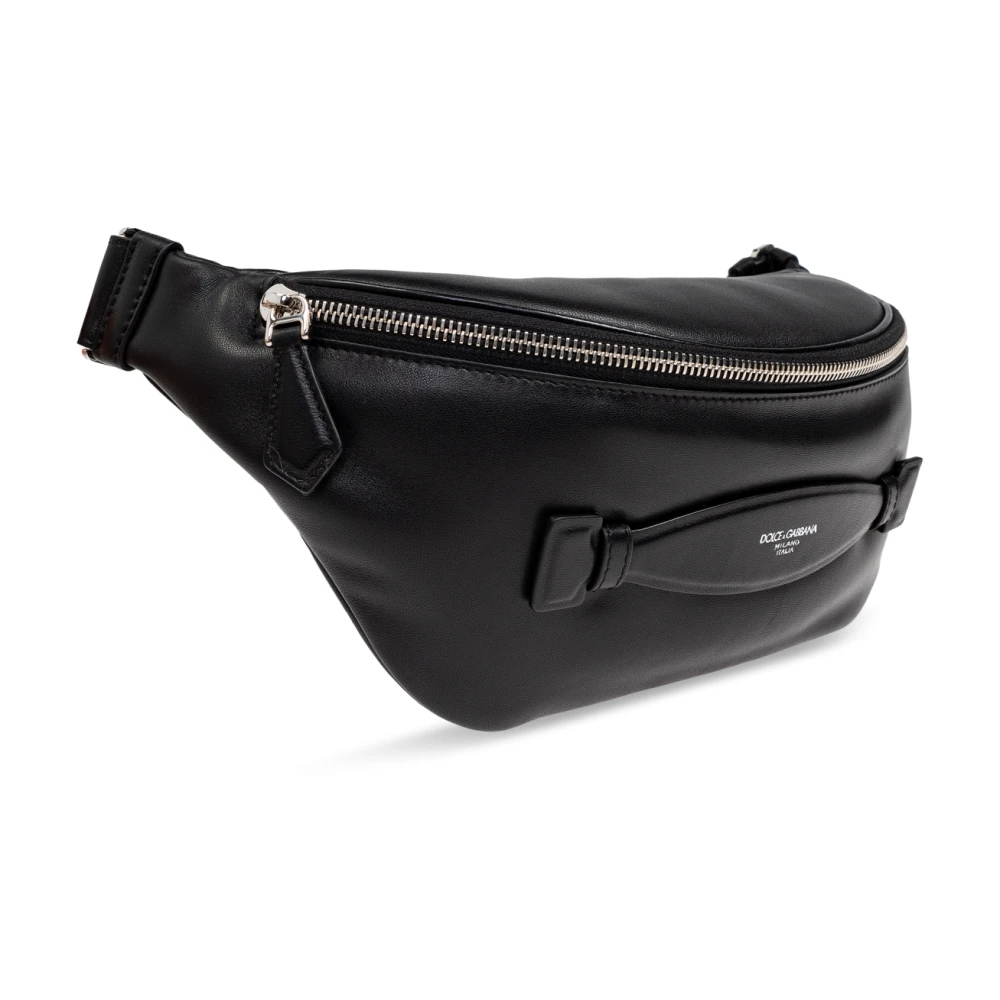 Dolce & Gabbana Leren heuptas Black Heren
