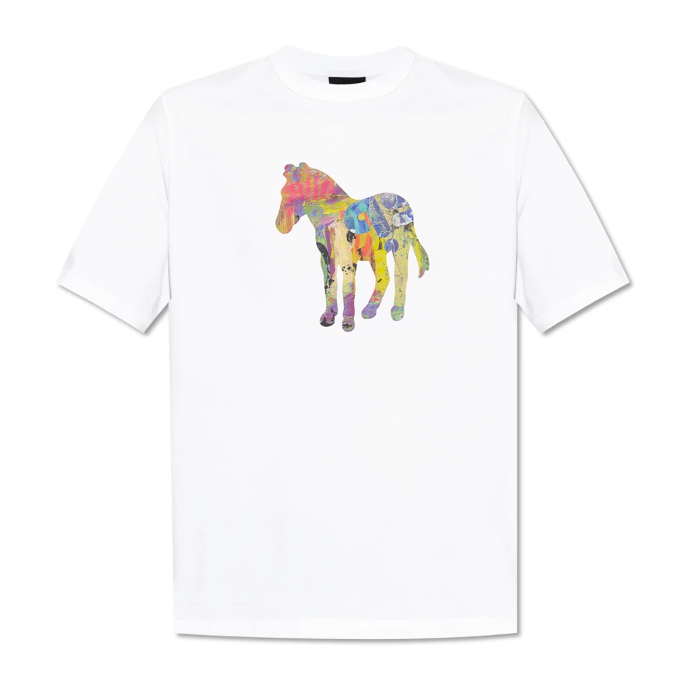 PS By Paul Smith Bedrukt T-shirt White Heren