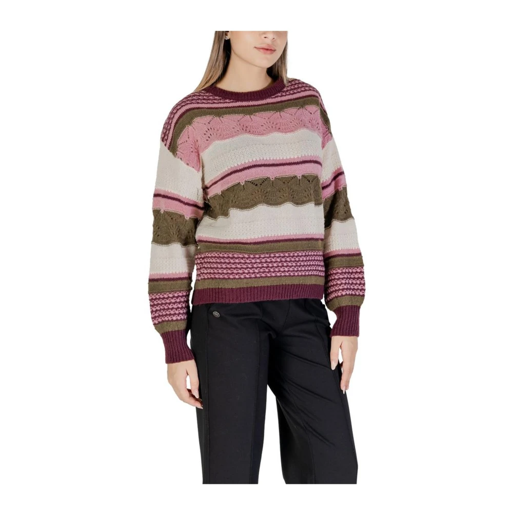 Ichi Multicolor Gebreide Trui voor Vrouwen Multicolor Dames